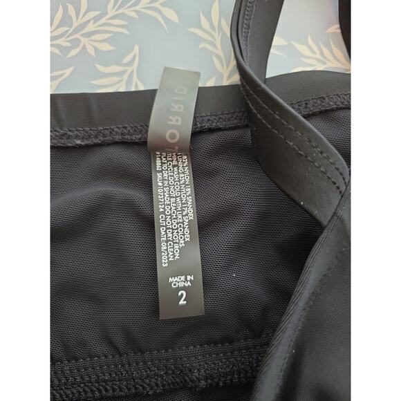 Torrid Womens Swimwear Sz 2 Black Nylon Blend Crisscross Ruched 1 Piece Swimsuit - Picture 4 of 10